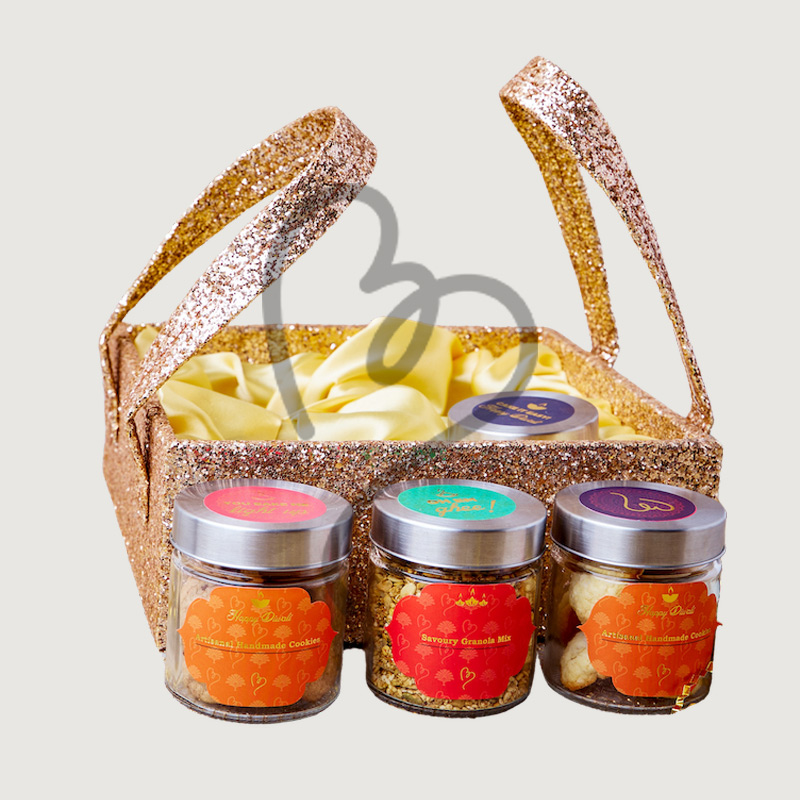 Glitter 4-Jar Basket