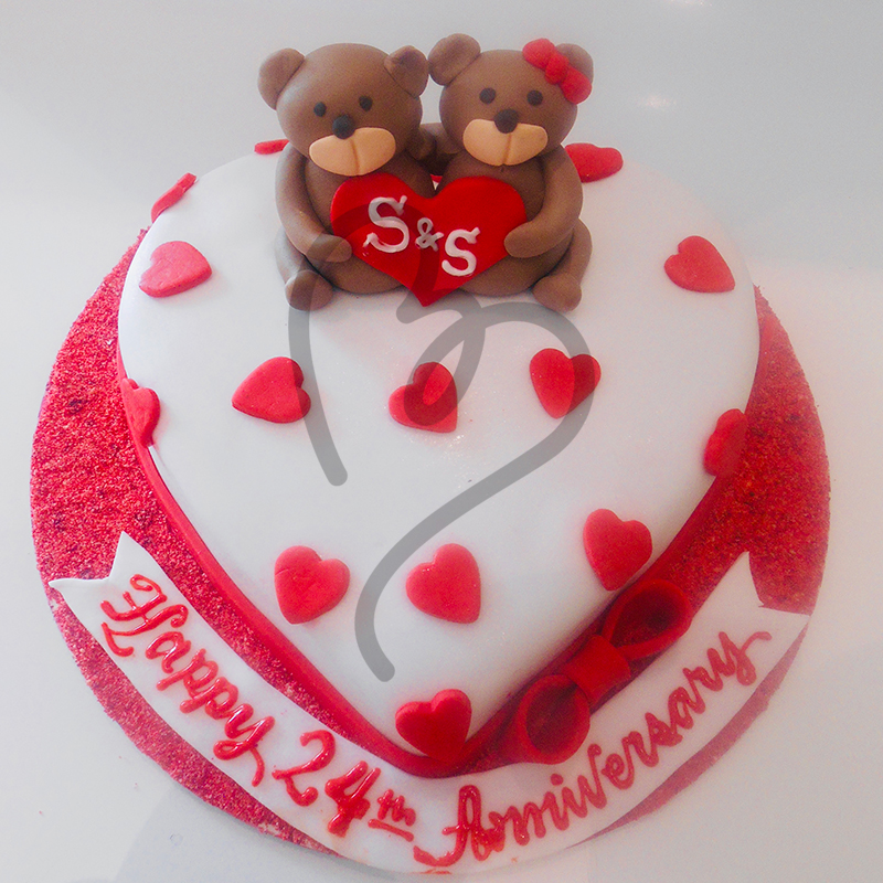 Valentine Teddies Cake
